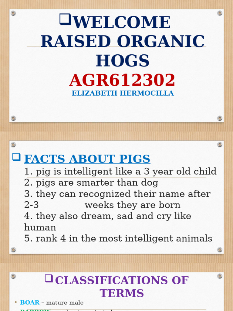 Organic Hog Raising Guide and Facts | PDF | Pig | Wild Boar