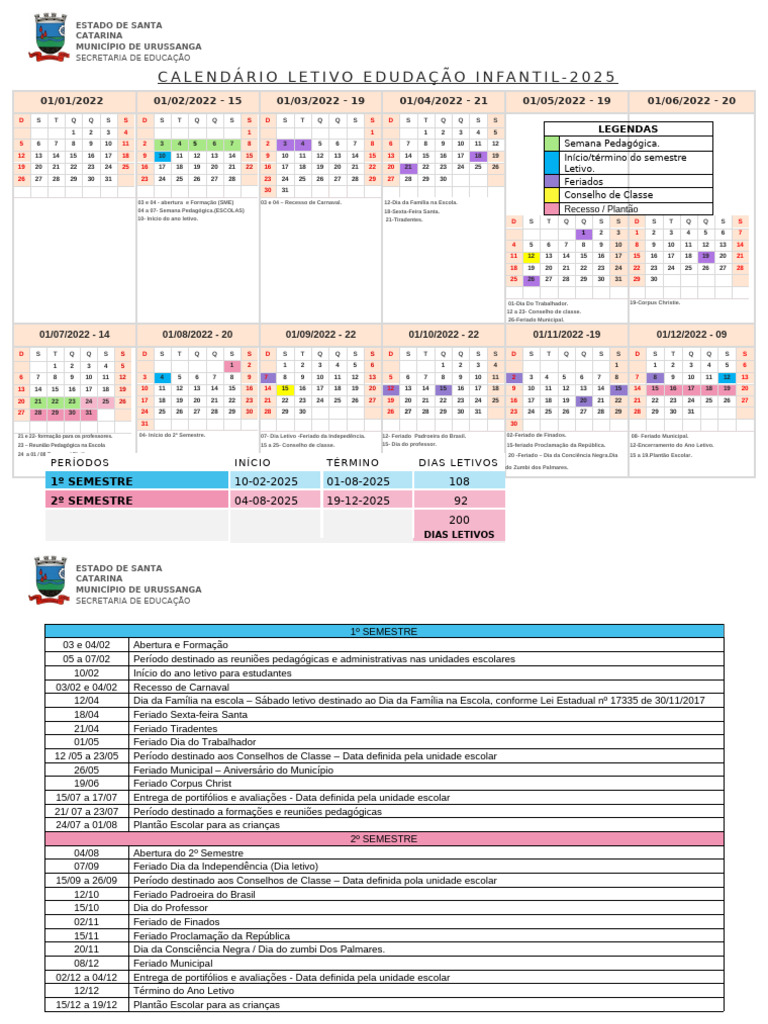Calendário Infantil 2025 - Urussanga | PDF