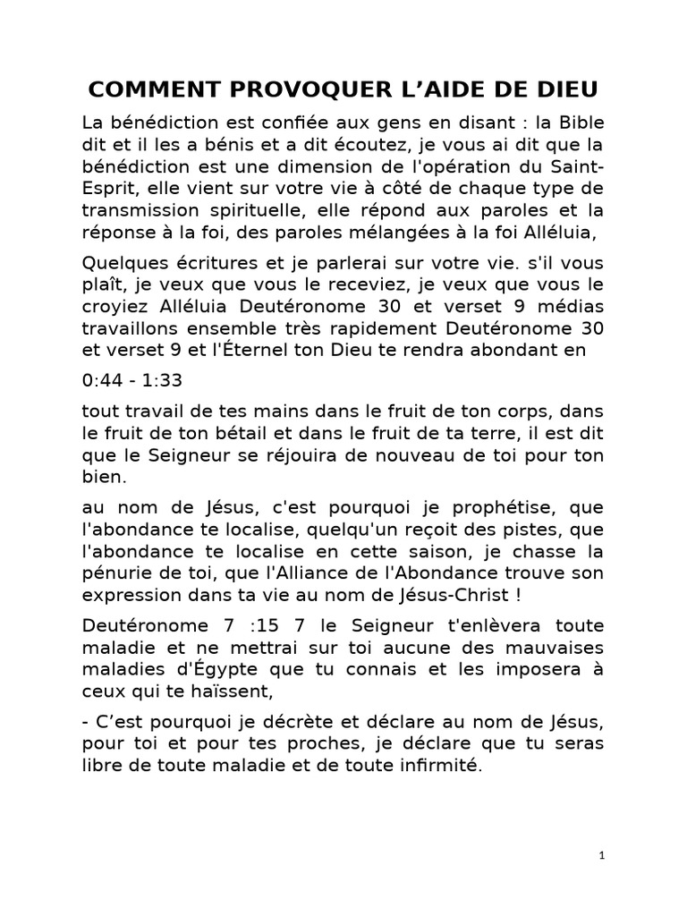 Provoquer l'Aide Divine dans la Foi | PDF | Prière | Dieu
