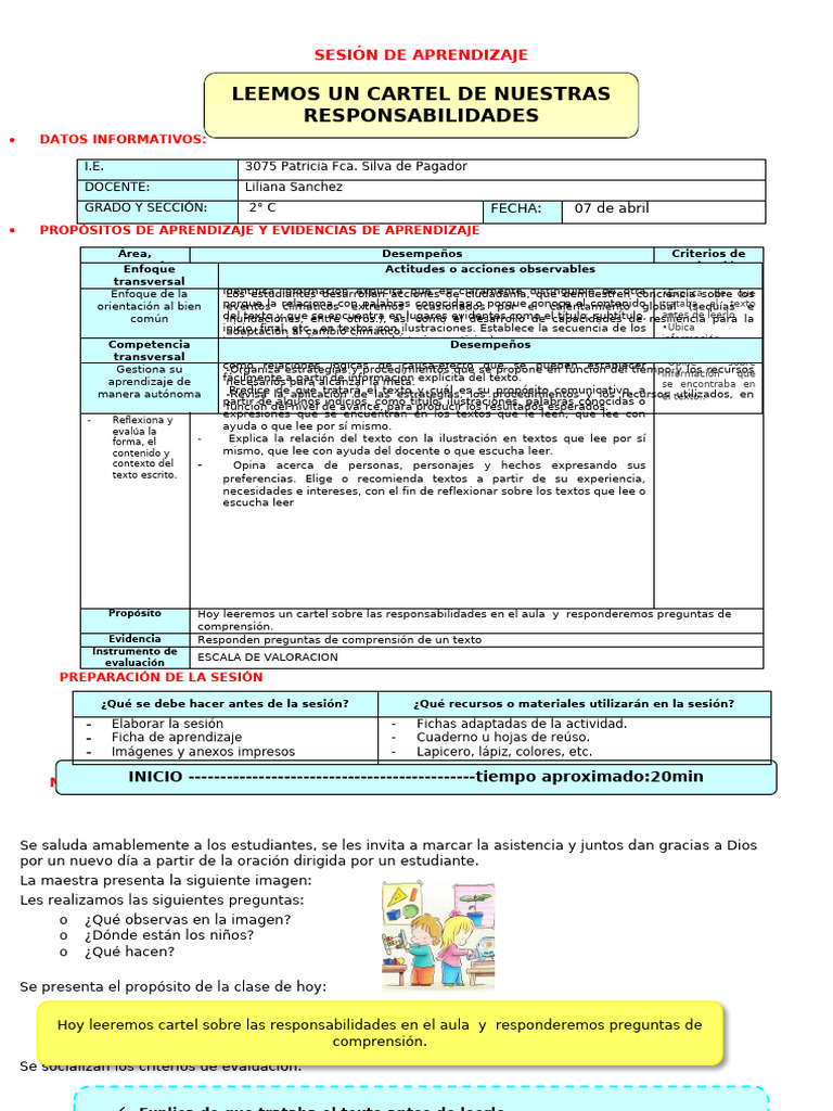 Cartel de Responsabilidades en Aula | PDF | Aprendizaje | Información
