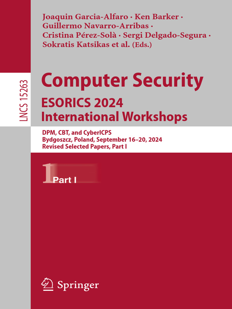 Computer Security. ESORICS 2024 International Workshops | PDF | Cluster  Analysis | Computing