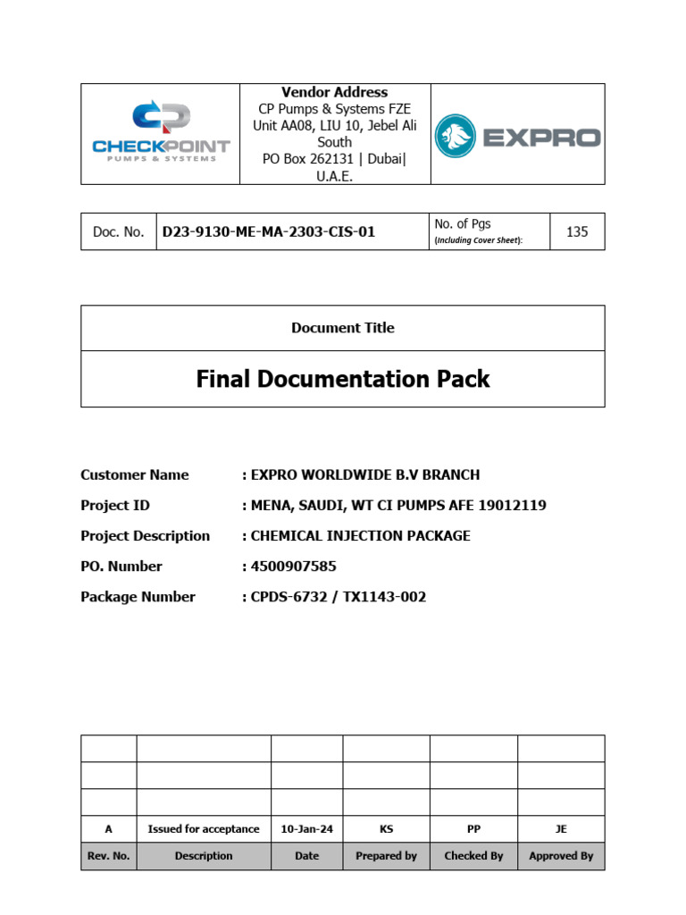 Chemical Injection Package Documentation | PDF | Pump | Valve