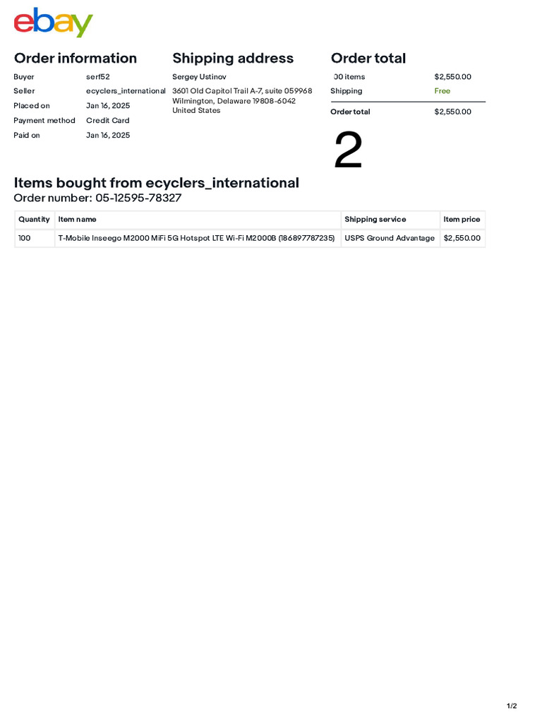 Order Details Ebay Pdf