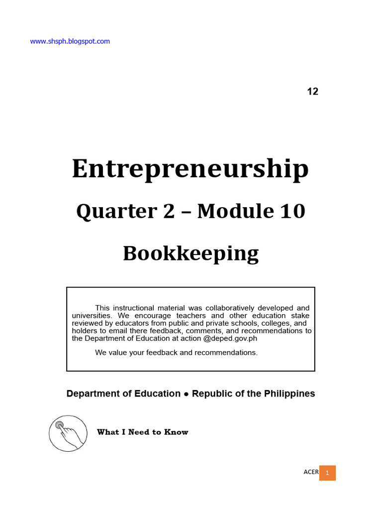 Bookkeeping Basics for Entrepreneurs | PDF | Debits And Credits ...