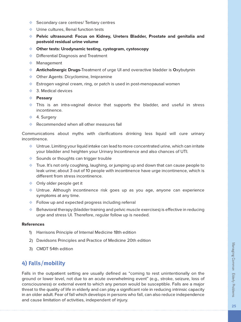 Elderly Care Training Manual For Medical Officer-4 | PDF | Urinary ...