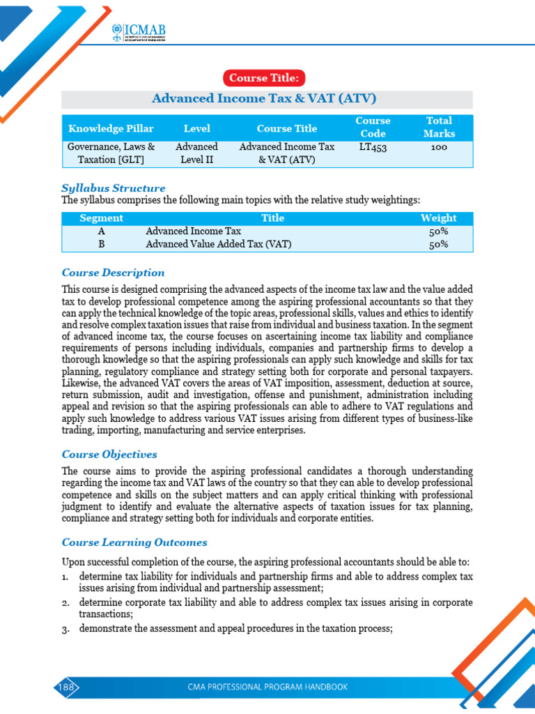 Advanced Income Tax & VAT | PDF | Taxes | Value Added Tax