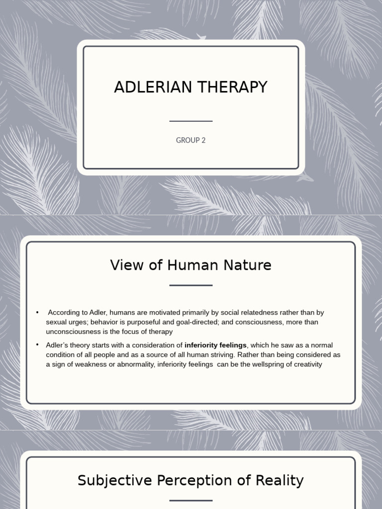Understanding Adlerian Therapy Concepts | PDF | Psychology ...