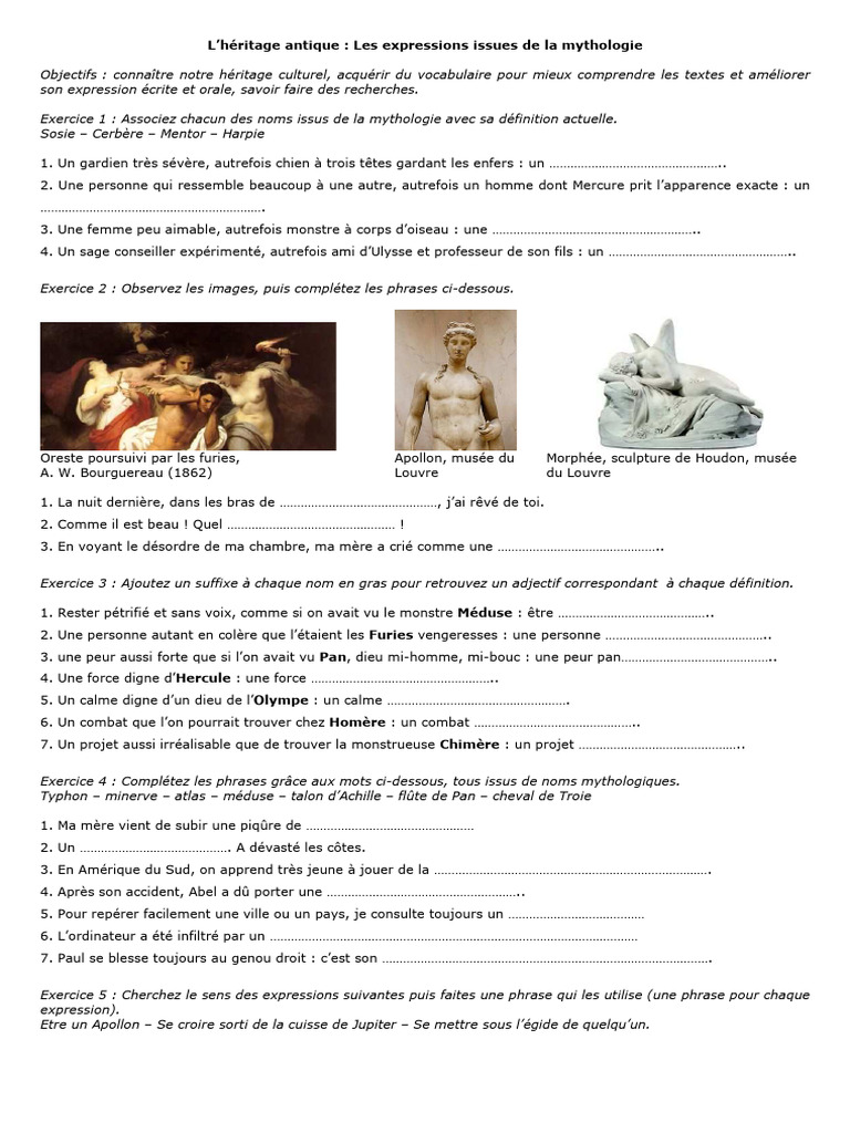Expressions de la mythologie grecque | PDF | Odyssée | Religion de la ...