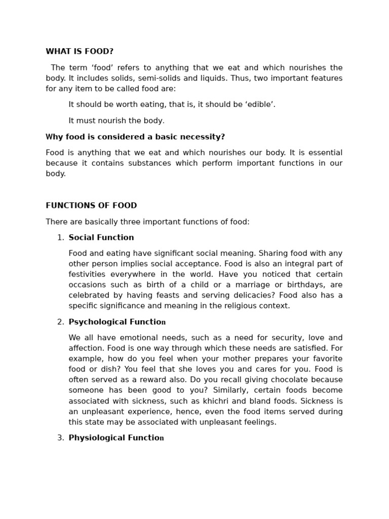 Understanding Food and Nutrition | PDF | Nutrients | Fat