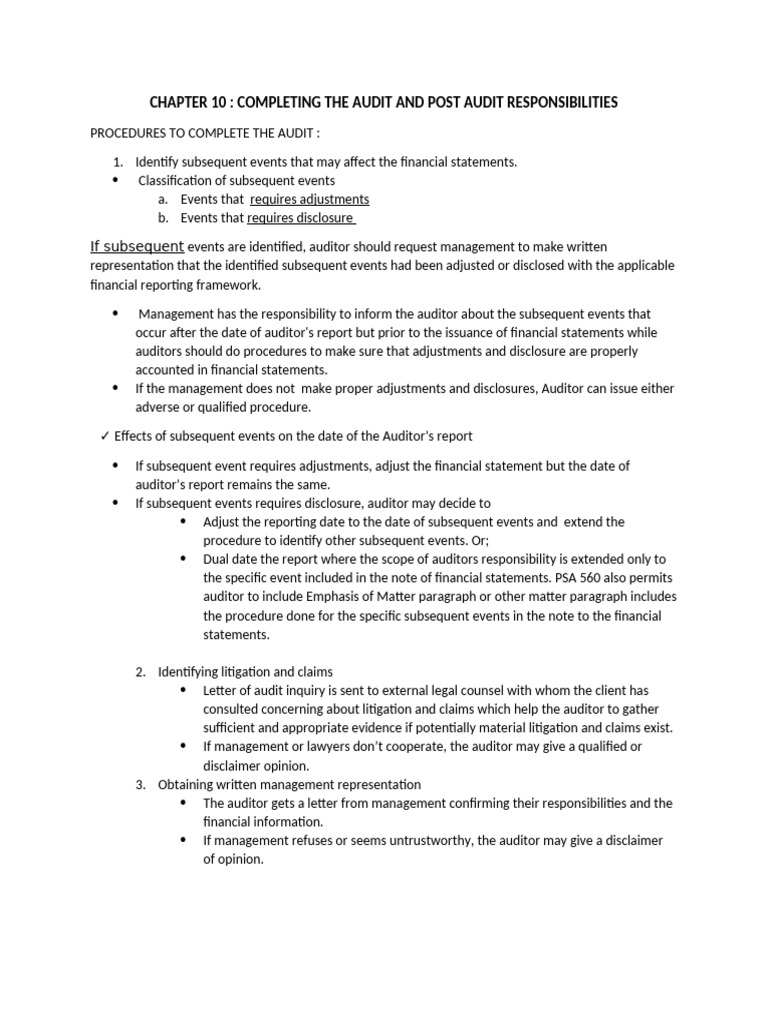 Audit Completion and Reporting Procedures | PDF | Auditor's Report ...