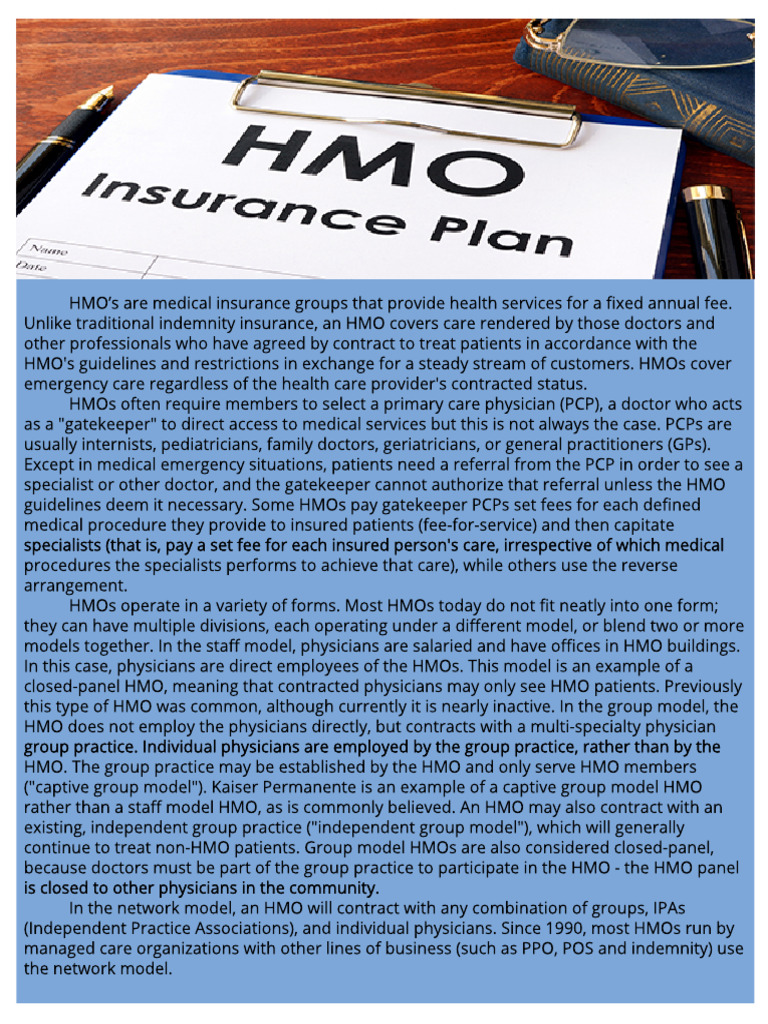 HMO Final | PDF