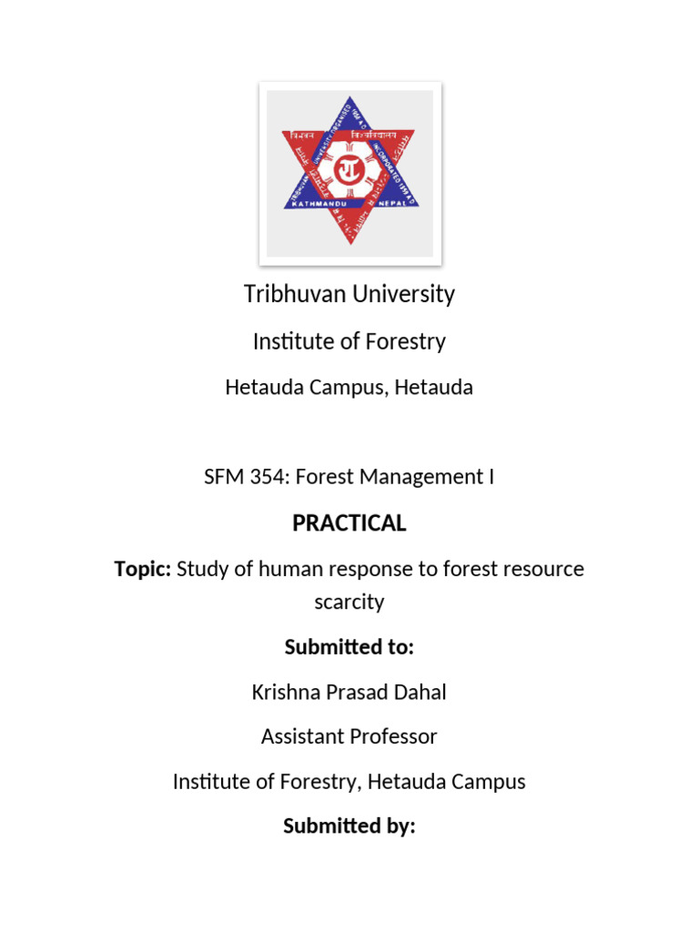 Forest Management Practical | PDF | Forests | Resource Depletion