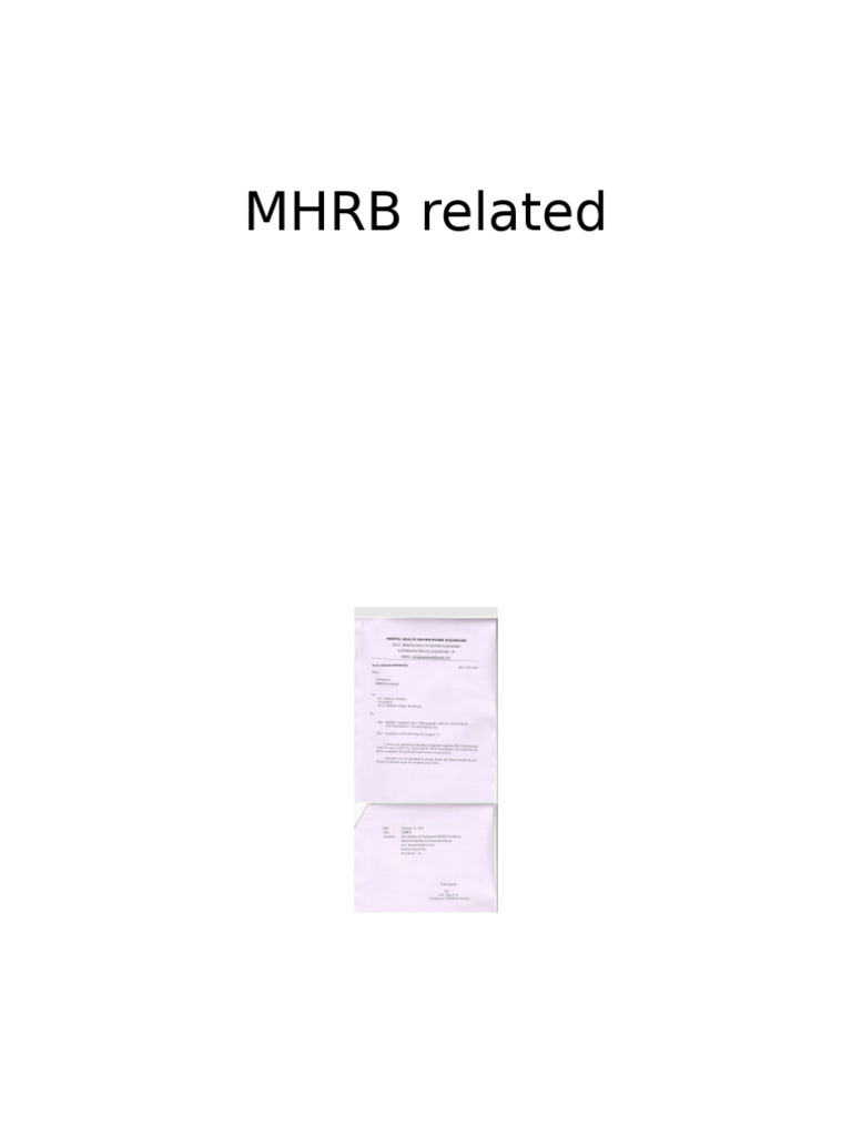 MHRB Related | PDF