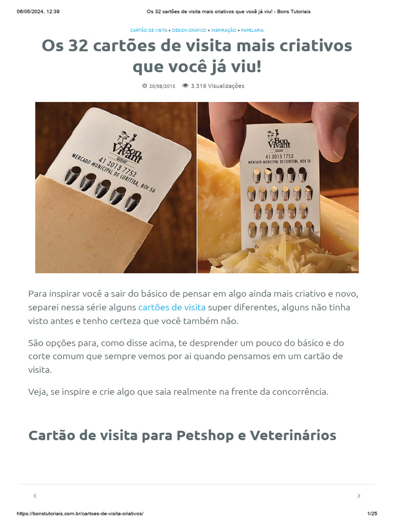 32 Cartões de Visita Criativos | PDF