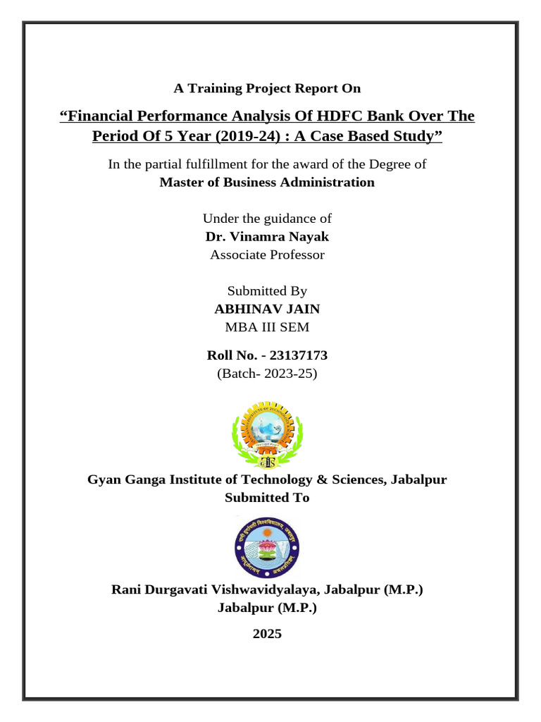 Abhinav Report 1 - 100143 | PDF | Reserve Bank Of India | Investing