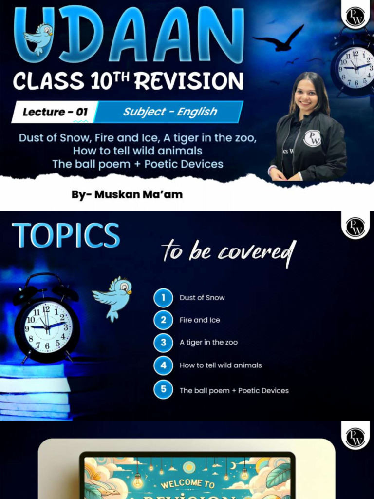 Revision 01 - First Flight - Class Notes - (Udaan - 10th Class) | PDF