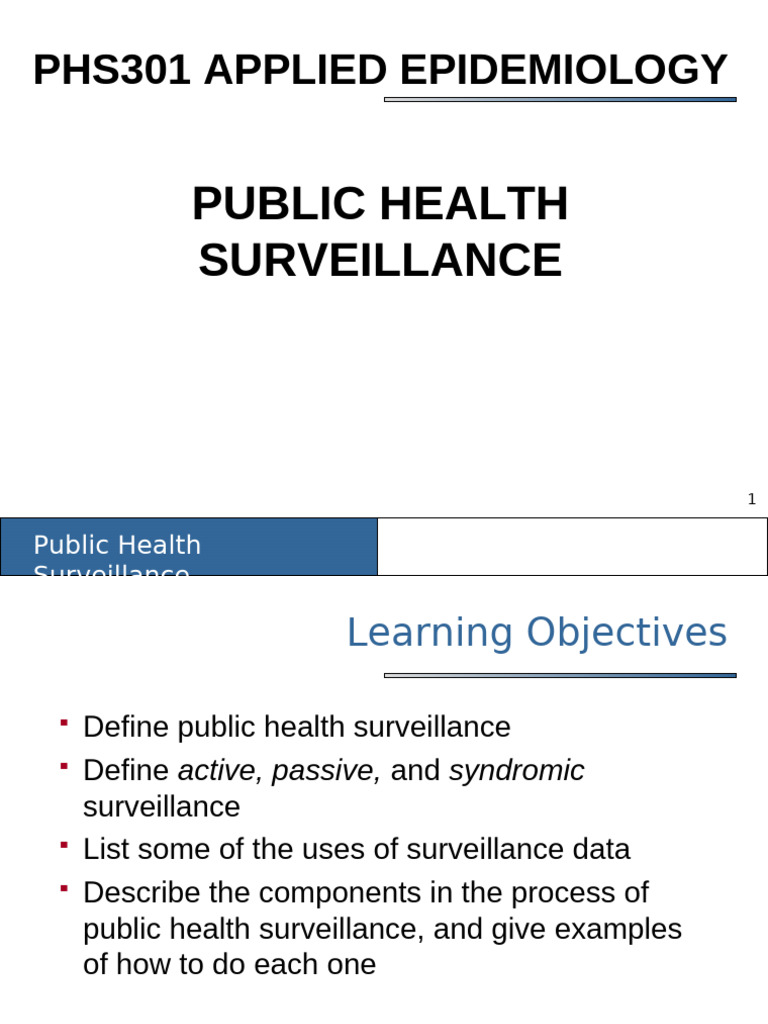 Overview of Public Health Surveillance | PDF | Public Health | Health Care