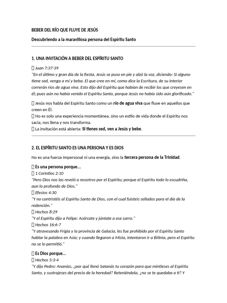 Beber Del Río Que Fluye de Jesús | PDF | espíritu Santo | Teología