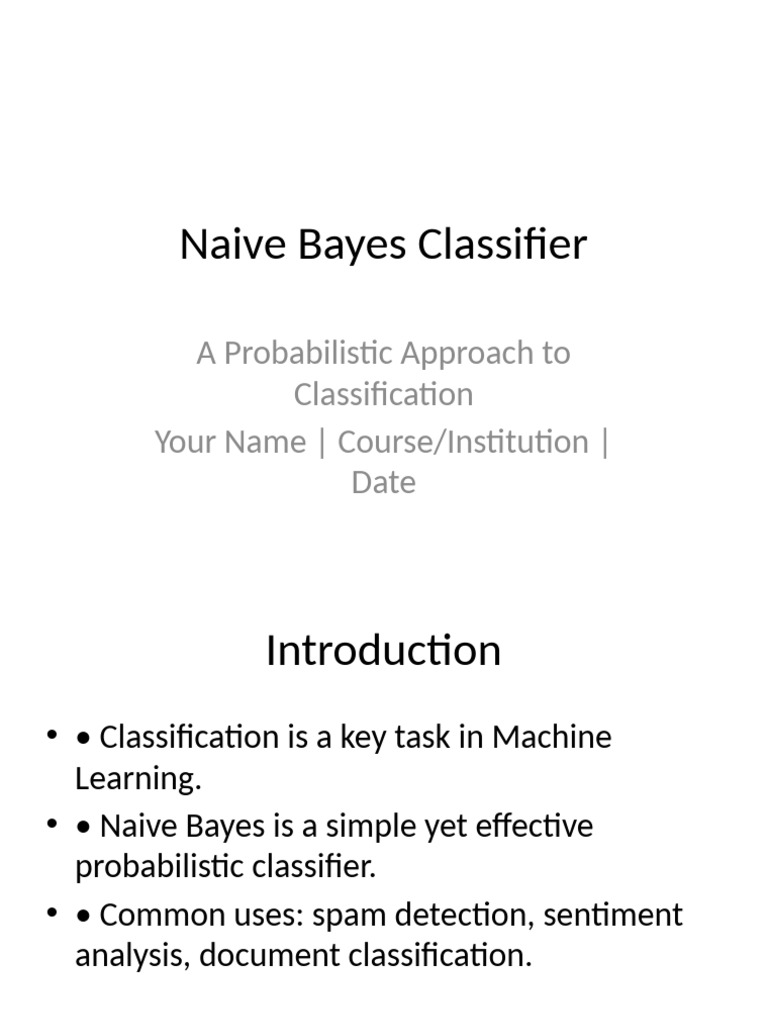 Naive_Bayes_Classifier_Presentation | PDF