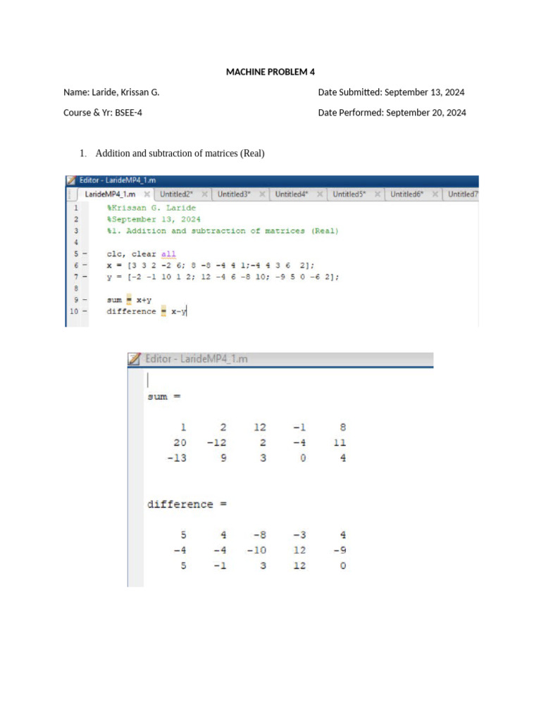 Machine Problem 4 | PDF
