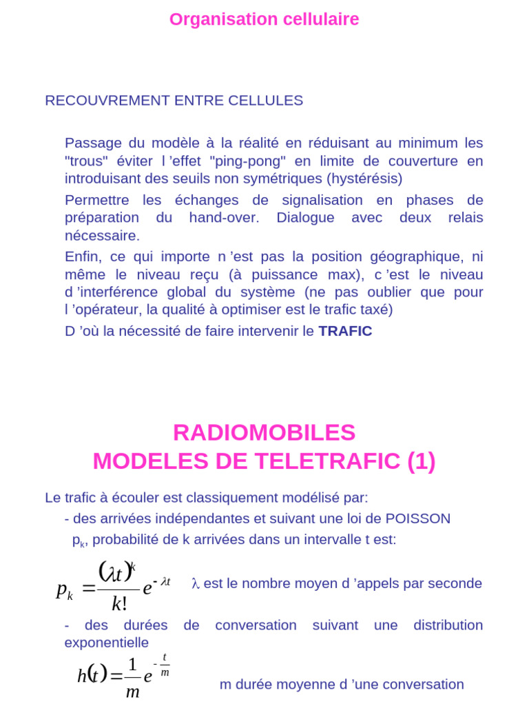 Modélisation du Trafic en Réseaux Mobiles | PDF | Émetteur | Modèle ...