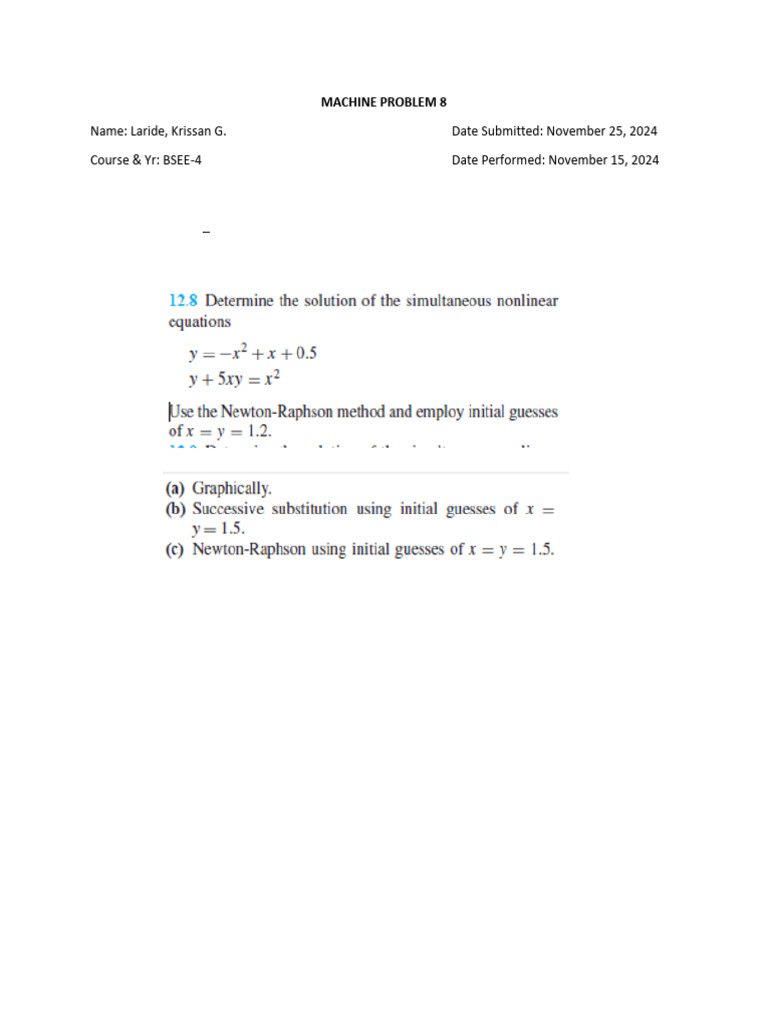 MATLAB Newton Raphson Method Guide | PDF