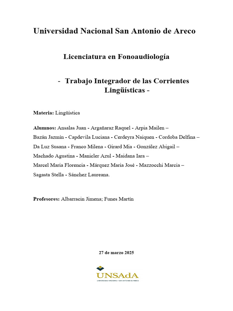 Corrientes Lingüísticas en Fonoaudiología | PDF | Lingüística ...