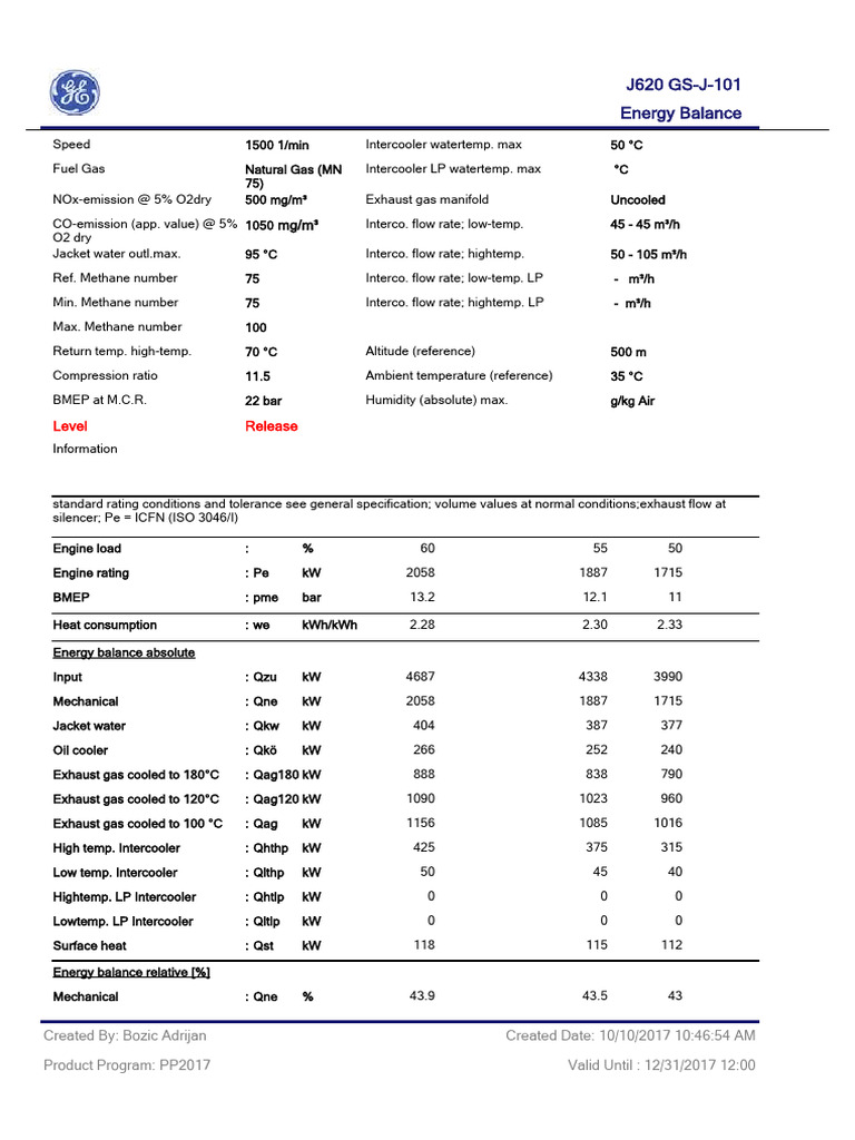 620 J101 (60,55,50) | PDF | Engines | Gases