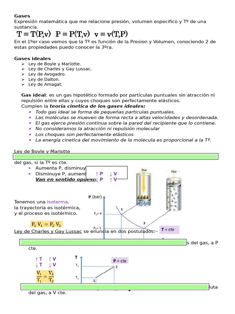 Leyes de Gases Ideales y Reales | PDF | Gases | Química Física