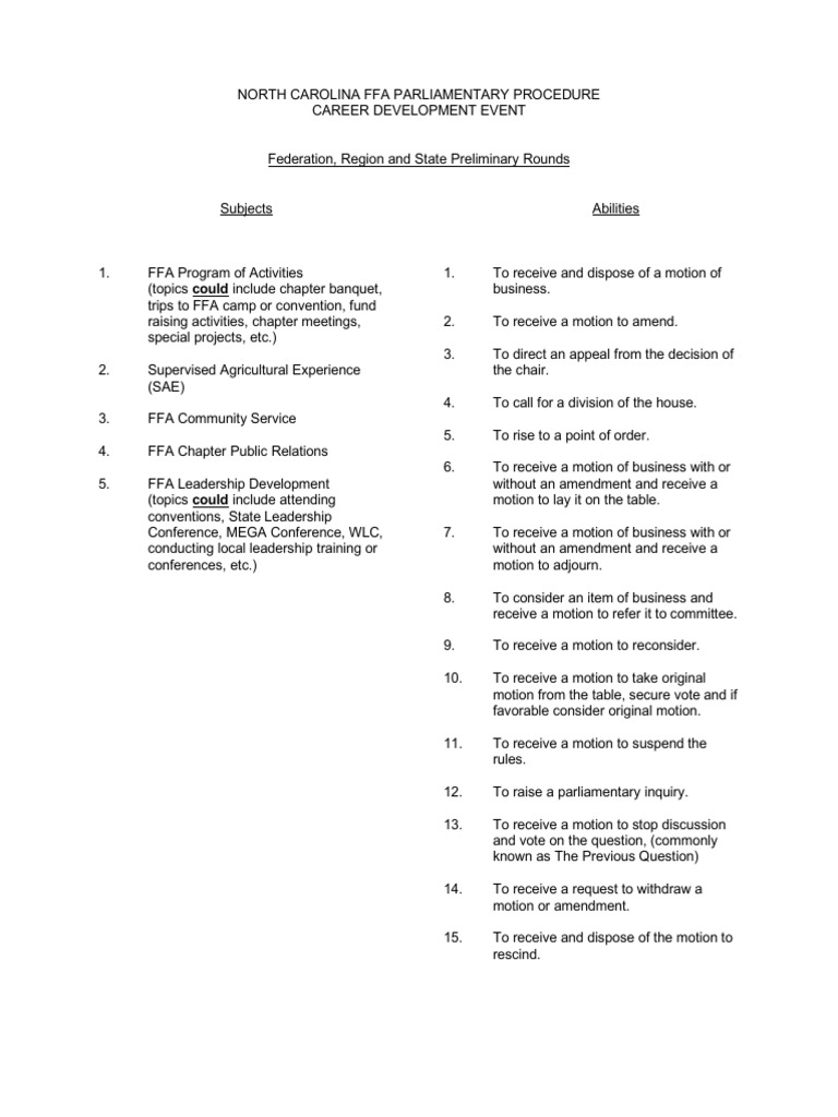 HS Parli Sheet | PDF | Political Law | Parliamentary Procedure