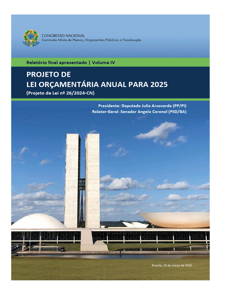 PLOA 2025: Relatório Final e Programações | PDF | Orçamento ...