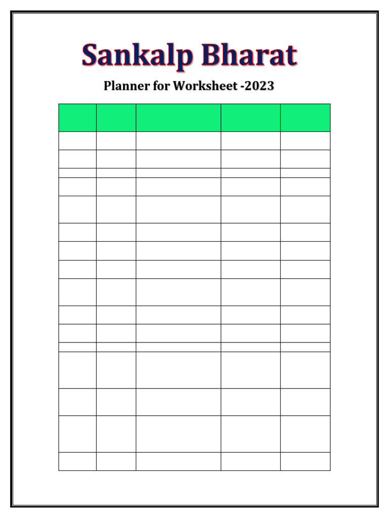 Neet Planner 2023 - Worksheet | PDF | Plants | Biology