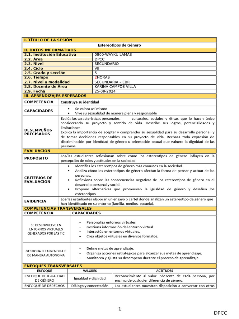 Estereotipos de Género en la Educación | PDF | Estereotipos | Rol de género