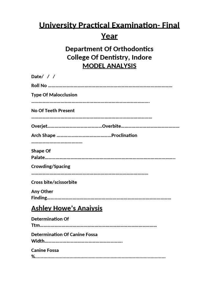 Department Of Orthodontics corrected form (1) | PDF
