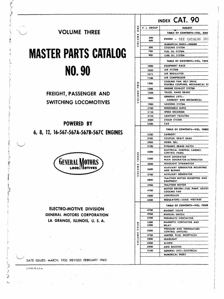 Master Parts Catalog for Locomotives | PDF | Engines | Locomotives