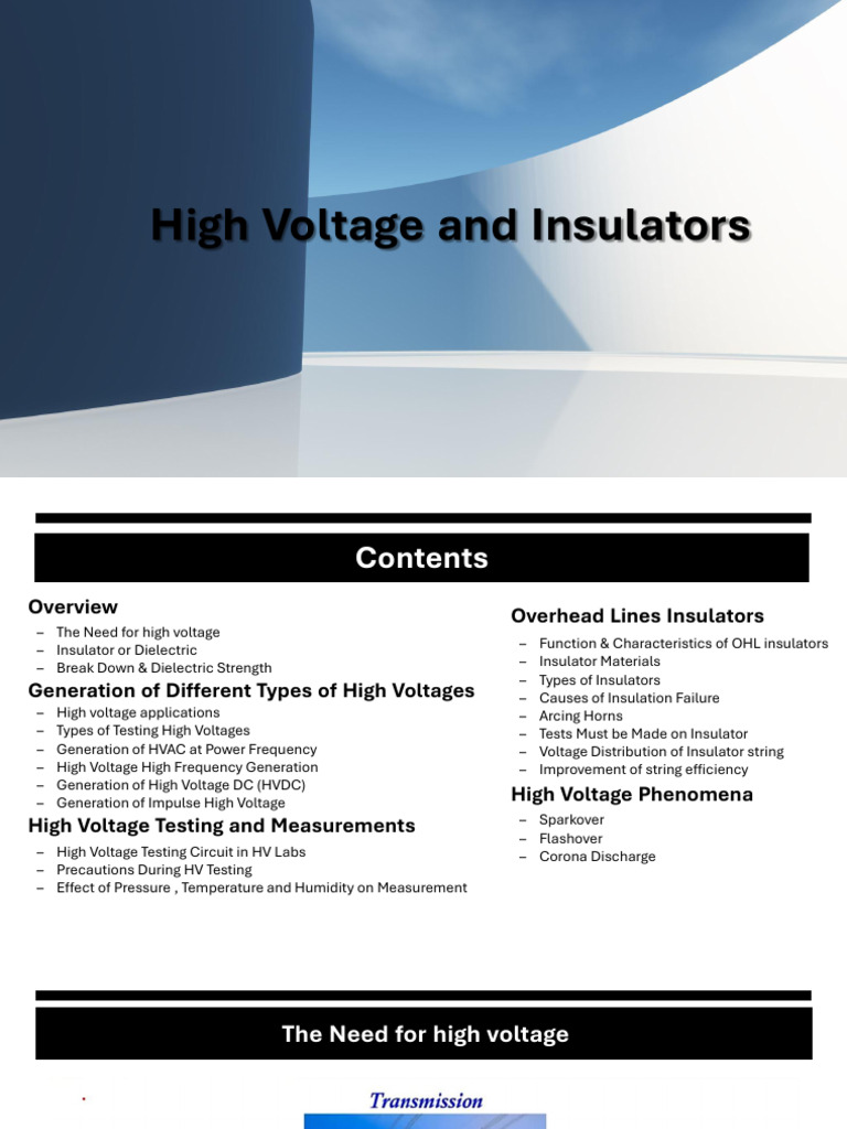 High Voltage Insulators Overview | PDF | Insulator (Electricity ...