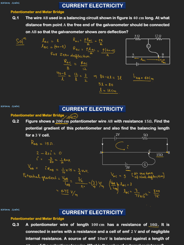 Current Electricity - L-12 (Class Notes) NJ - 247 | PDF