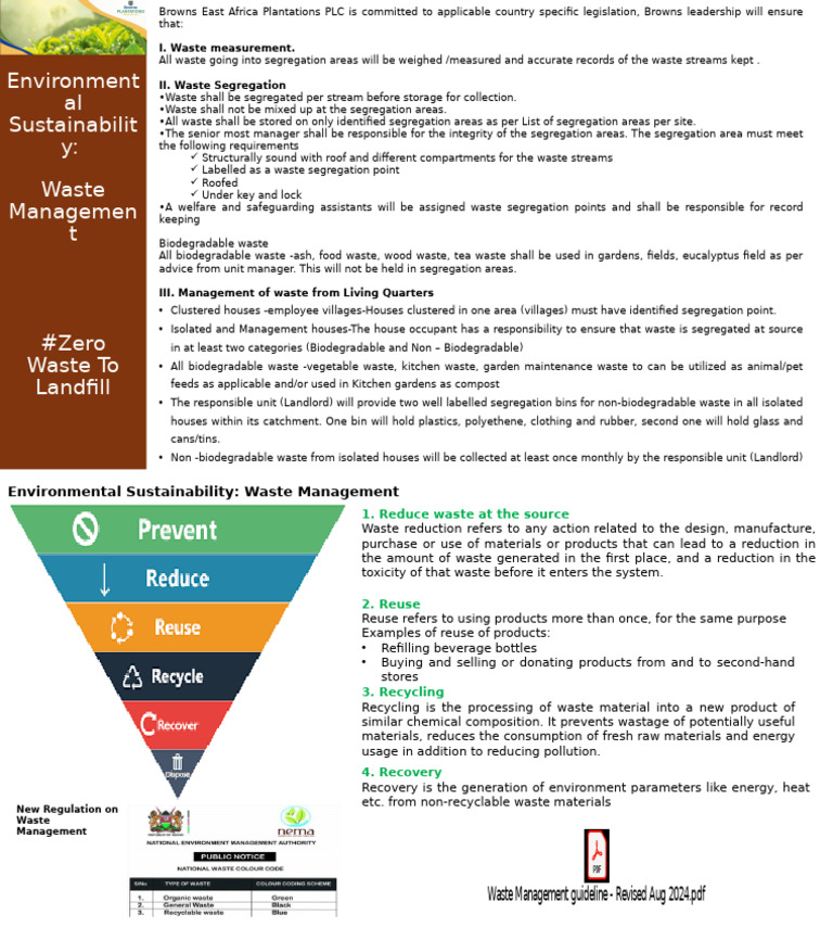 Waste Management Guidelines for Sustainability | PDF | Recycling ...