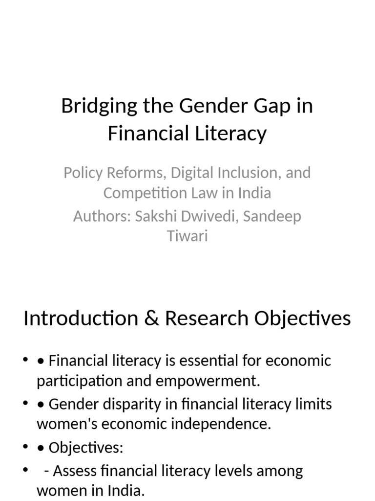 Gender Gap in Financial Literacy India | PDF