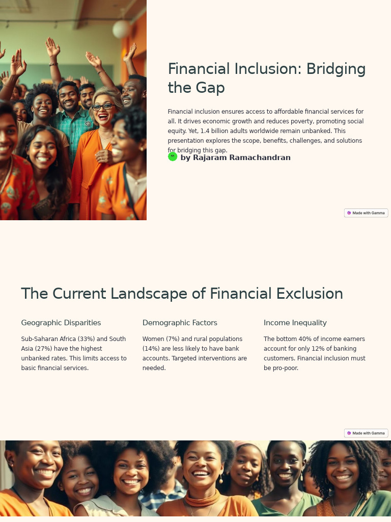 Financial Inclusion Bridging The Gap | PDF | Financial Inclusion | Poverty