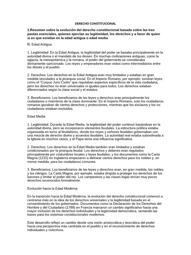 Derecho Constitucional | PDF | Constitución | Separación de poderes