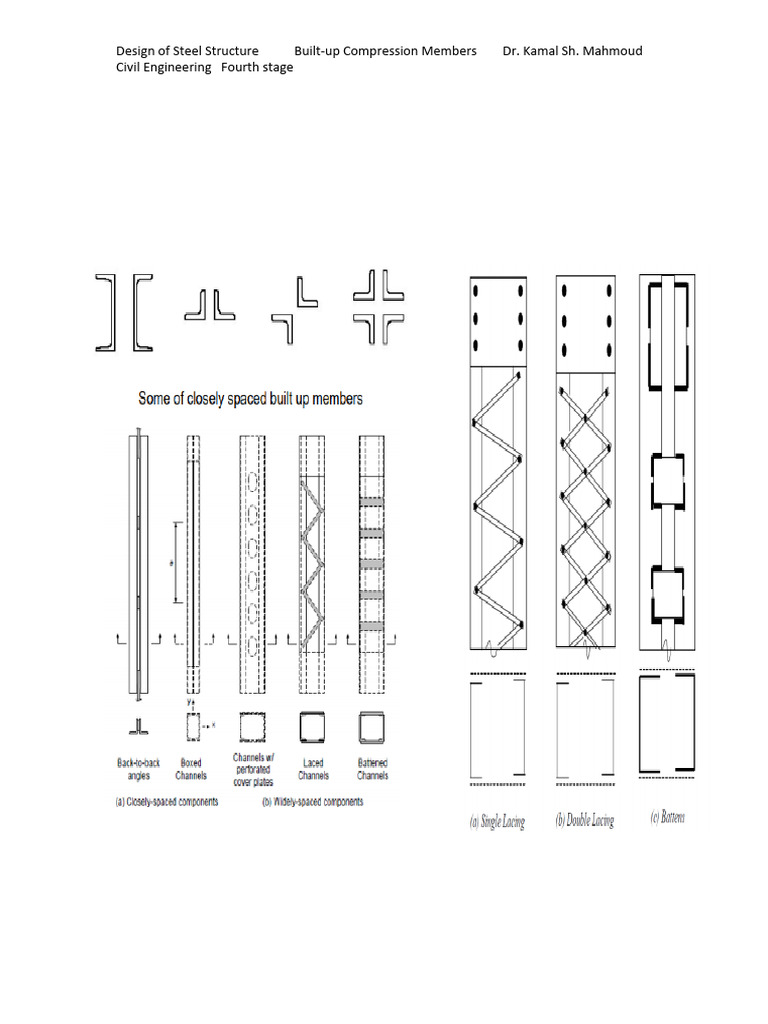 Design of Built-up Compression Members | PDF | Truss | Buckling
