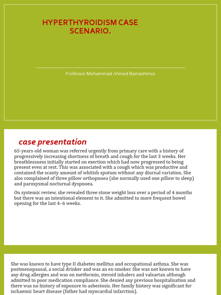 Thyrotoxic Cardiomyopathy Case Study Pdf Breathing Cough