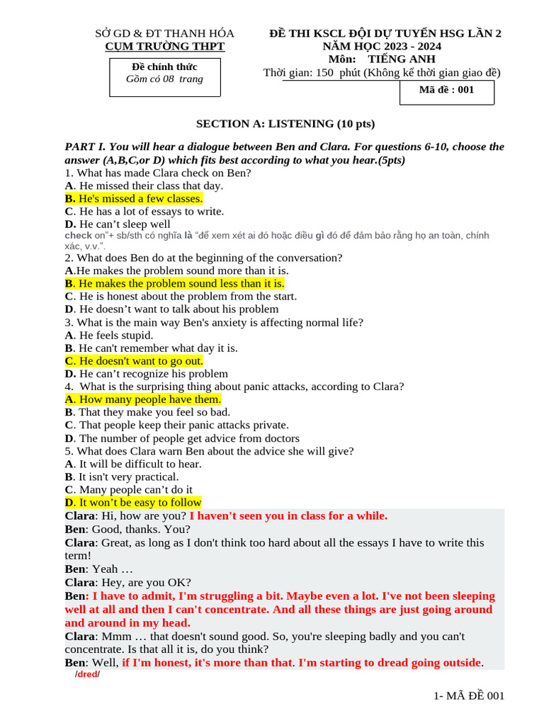 English Exam: Listening & Diamonds | PDF | Diamond