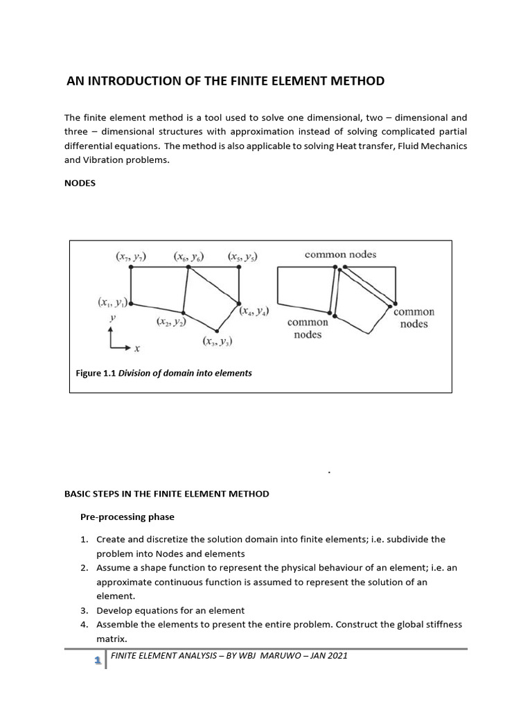 An Introduction of The Finite Element Method Jan 2025 | PDF | Finite ...