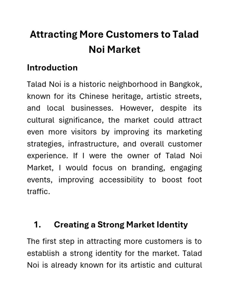 Attracting More Customers To Talad Noi Market | PDF | Loyalty Program ...