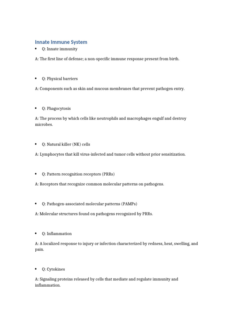 Overview of Innate Immune System | PDF