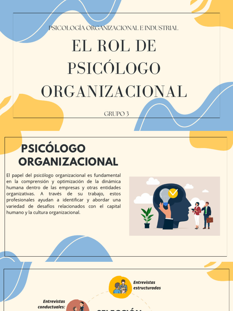 Rol del Psicólogo Organizacional en Empresas | PDF | Psicología ...