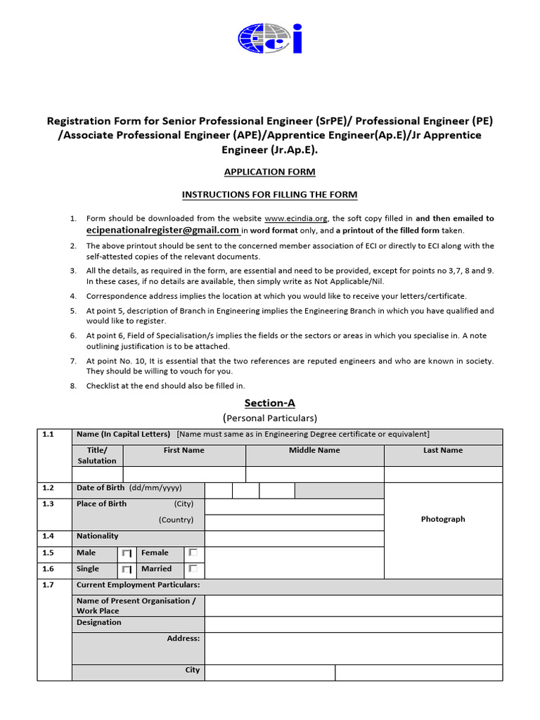Registration for Professional Engineers | PDF | Cheque | Banks