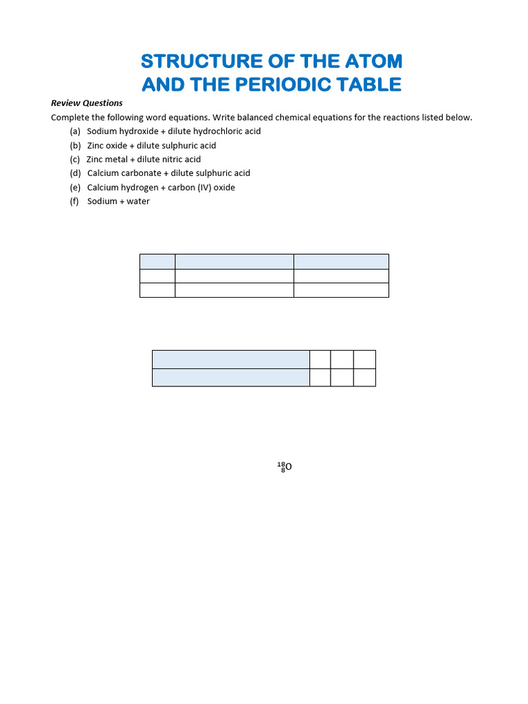 2.1 - Structure of The Atom | PDF | Chemical Elements | Atoms
